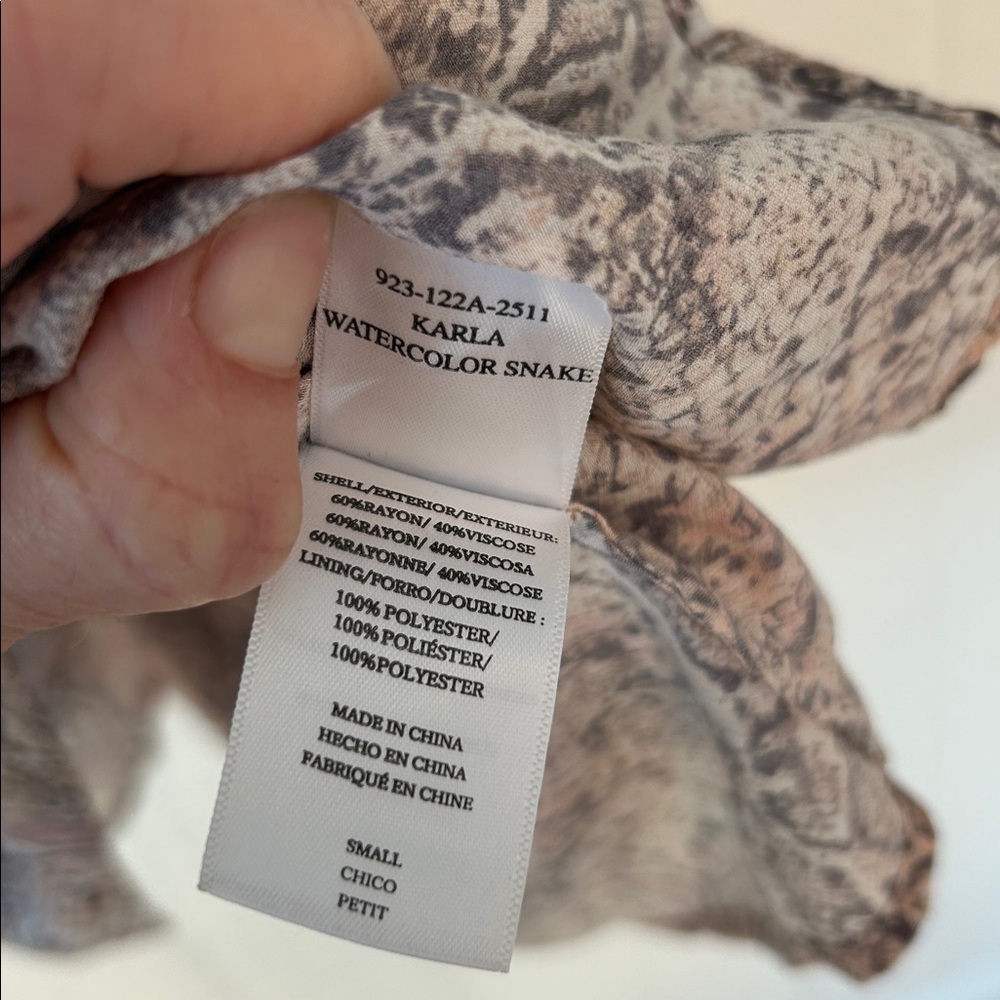 Rails Karla Mini Dress in Watercolor Snakeskin Print size Women’s Small - Picture 7 of 10